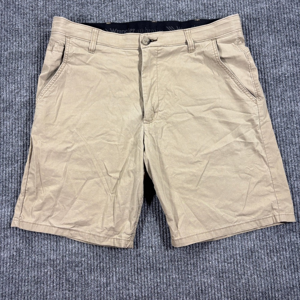 Wrangler Authentics Chino Shorts Mens 36 Tan Stretch 10ZM945DH